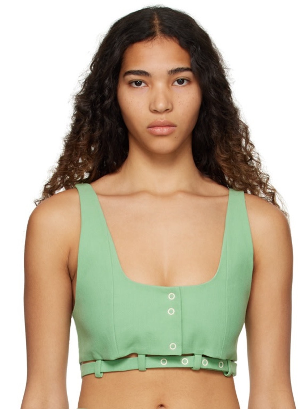 GANNI Green Suiting Tank Top size 36